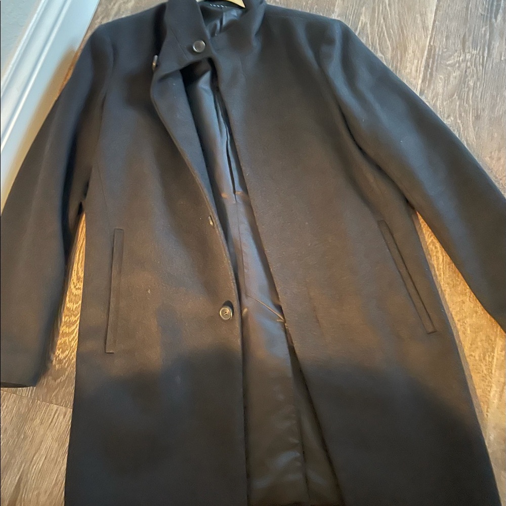 Theory men’s dress coat charcoal grey worn once !